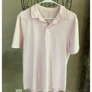 Lululemon Mens Evolution Pink Golf Polo Breathable Short Sleeve Shirt Small